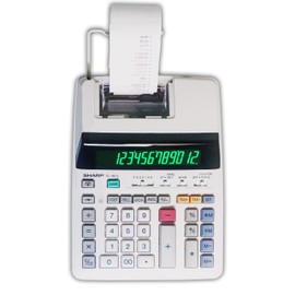 Sharp EL-1801V Ink Printing Calculator, 12-Digit LCD, AC Powered, Off-White, Ideal for Business & Office Use, Easy-to-Read Display & Durable Design