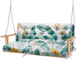 CTLAMK Porch Swing Cushions, Waterproof Swings Replacement Cushion 2-3 Seater with Backresk, Outdoor Thickened Patio Swings Cushion for Patio Furniture with Ties 60×40"