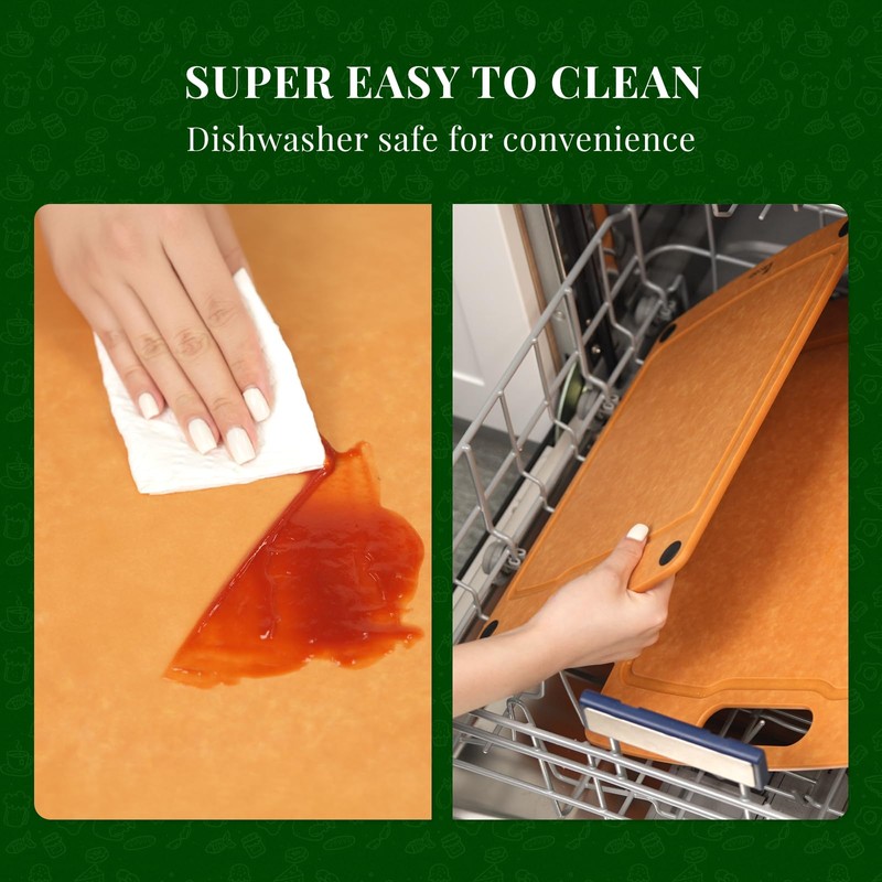 Kikcoin Wood Cutting Board, Cutting Boards for Kitchen Dishwasher Safe