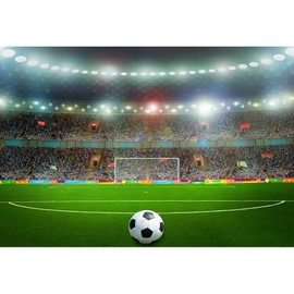 YongFoto 3x2m Vinyl Photography Backdrop Football Field Sports Stage Lights Green Grass Interior Photo Background Backdrops for Photography Photo Shoots Party Kids Personal Portrait Photo Studio Props