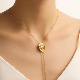 Western Cowgirl Hat Necklace for Women Gold Silver Dainty Bolo Tie Cowboy Necktie Accessories Western Long Chain Y Necklaces Trendy Country Jewelry Gifts (Gold)