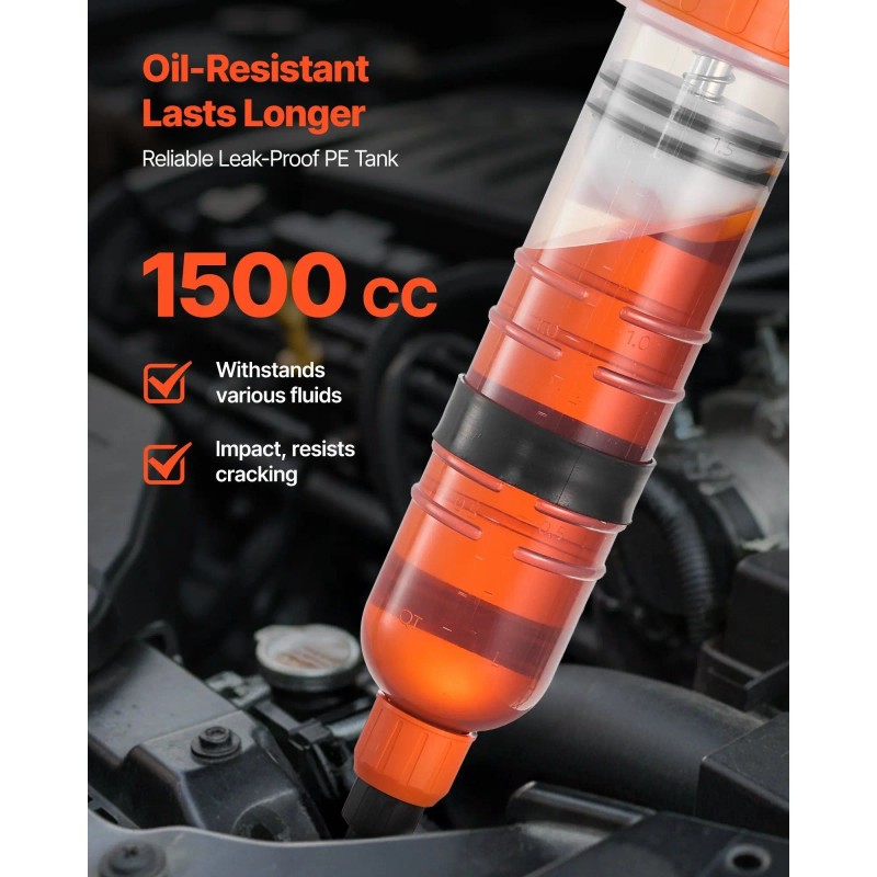 1500CC Manual Automotive Fluid Extractor Easy Oil Change with Long
