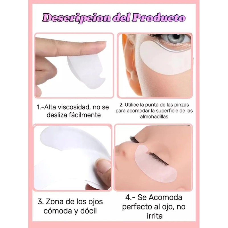 50 Pares Parches Empaque Hidrogel Para Ojos Pestañas, Almohadillas de