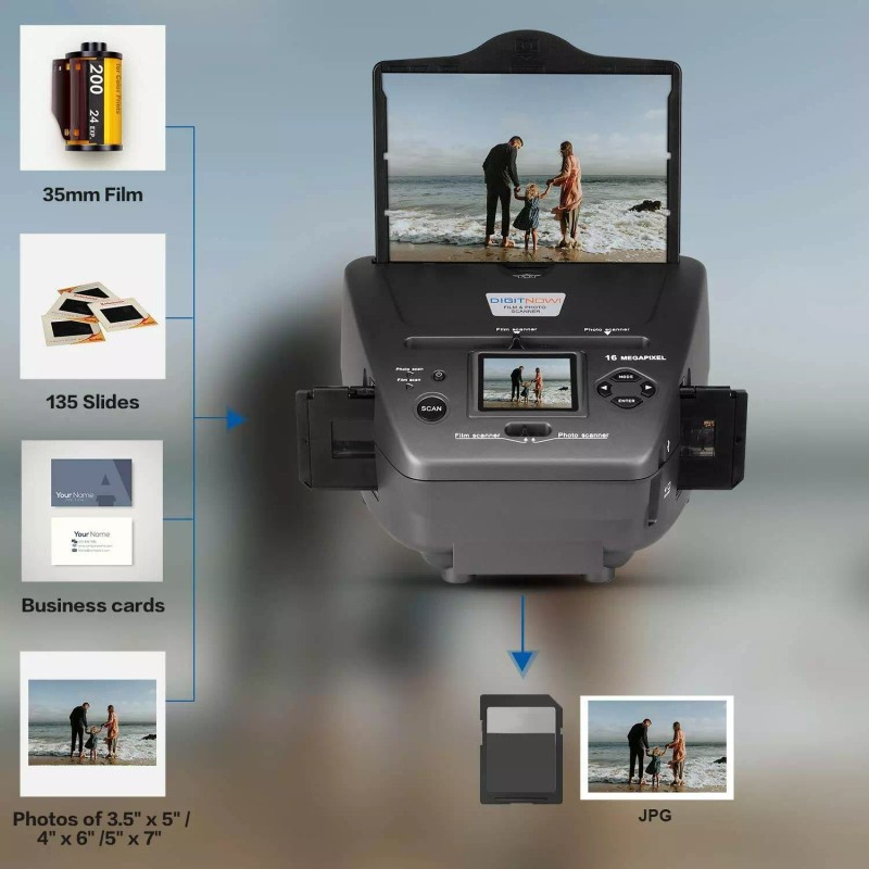 DIGITNOW All-in-One High Resolution 16MP Film Scanner with 2.4" LCD