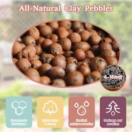 Legigo 8 LB Organic Leca Clay Pebbles for Plants, 4mm-16mm 100% Natural Leca Balls for Indoor Plants, Hydroton Clay Pebbles for Plants Hydroponic Aquaponics Growing Orchid Drainage Terrarium