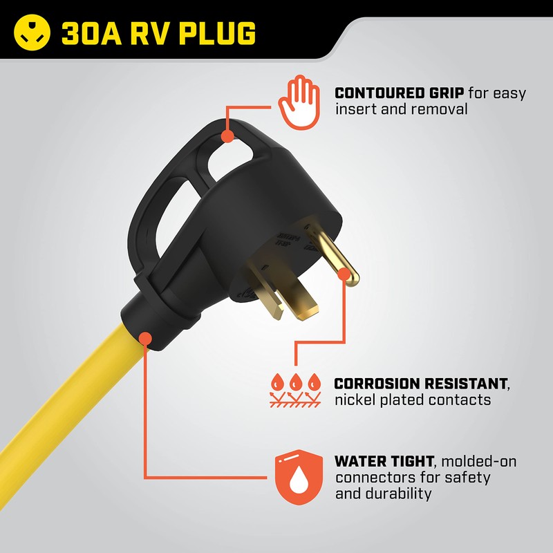 Champion Power Equipment 30-Foot 30-Amp 125-Volt RV Generator Power Cord,