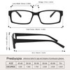 WENLCCK Rectangle Reading Glasses for Men and Women with Spring