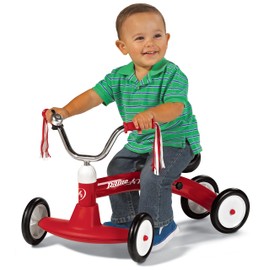 Radio Flyer Scoot About Ride On Tike for Ages 1-3, Four Wheels for Scooting Stability and Working Steering for Easy Indoor Outdoors Riding