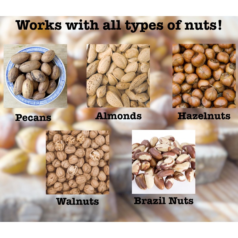 Iconikal Metal Body Wood Handle Plier Nutcracker, Black & Maple