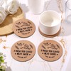 4pcs Wooden Drink Coasters, 4 Inch Round Wood Cup Rustic