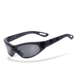 Helly® - No.1 Bikereyes® | Biker Glasses, Motorcycle Glasses, Motorcycle Sunglasses | Tribal Glasses: Anti-Fog, Windproof, Shatterproof, Top Wearing | Black Angel (Smoke (Tribal Black))