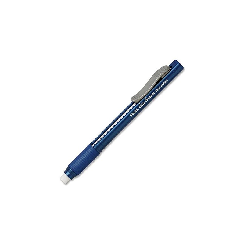 Pentel Clic Retractable Eraser, Refillable, Blue Barrel (PENZE22C)