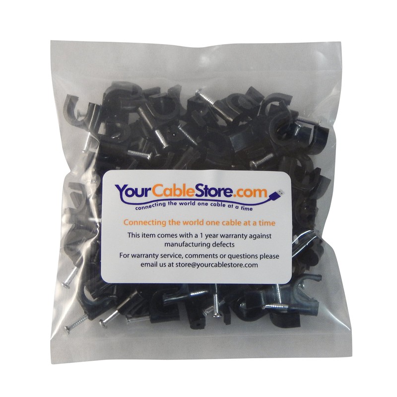 Your Cable Store 100 Pack Black / 8mm RG6 Cable