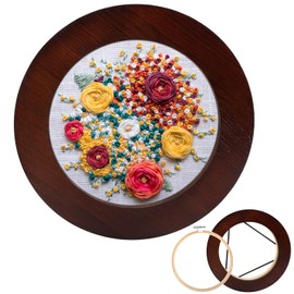 XEmbro 6 Inch Embroidery Hoop Frame, Wood Embroidery Frame, Decorative Embroidery Display with 6 Inch Embroidery Hoop for Finished Cross Stitch Hoop Frame or DIY Art Craft Sewing Ornaments