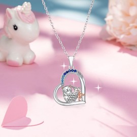 DkakoJew Cute little cat resting in a basket, girl cat pendant necklace, girl jewellery gift, girl granddaughter niece girl birthday gift, Silver alloy