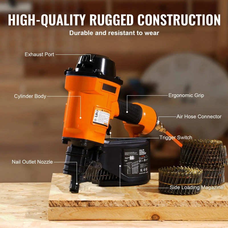 Coil Siding Nailer MCN70 1 3/4\" 2 3/4\" 15 Degree