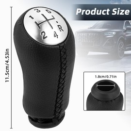 Ixydor 5 Speed Gear Shift Knob 5 Speed with Adapter Car Gear Stick Handle Universal for Renault Clio 3 for Renault Megane 2 for Renault Scenic 2 for Renault Kangoo Black