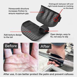 Glowjoy 1 Pair Non-Slip Gym Grips, Gym Grips for Weightlifting, Grip Aids for Weight Training, Ergonomic Rubber Fitness Portable Gloves, Training Gloves for Men and Women