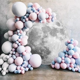 DORCEV Diameter 6ft Outer Space Round Backdrop Cover Universe Moon Surface Mysterious Fantasy Cosmic Planet Photography Background for Boy Birthday Party Decor Kids Adults Art Portrait Photo Props