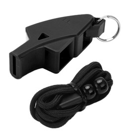 TOTITOM Plastic Sports Whistle with Lanyard, Practical and Practical Professional Football Referee Whistle (Black)