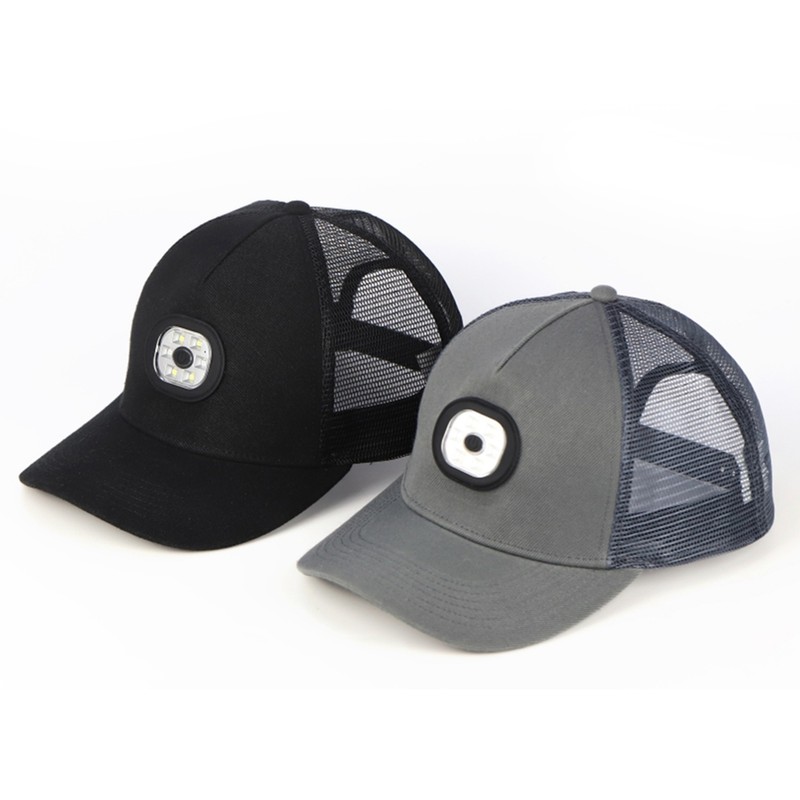 LED Baseball Cap Rechargeable Headlamp Hat Summer Breathable Adjustable Hat