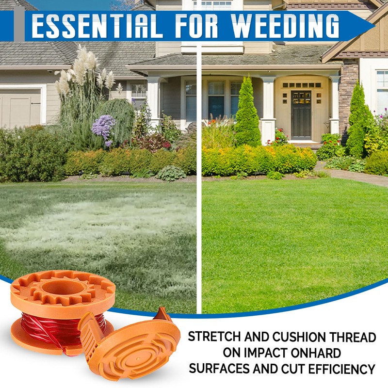 JAMSSOW 6 Pcs Replacement Strimmer Spool Compatible with Worx WA0010