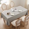 Veblandy Rectangle Tablecloth Weaved Textured Water Resistant Spill Proof Table
