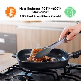 Hotecトング キッチントング シリコン 調理トング 調理器具 トングシリコン トング バーベキュー 焼き肉 耐熱 抗菌 スタンド付き ロック式収納便利 2本セット(グレー)
