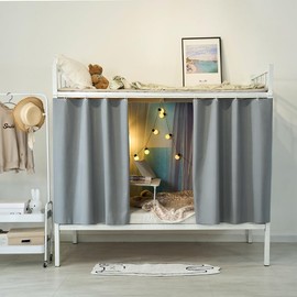 JNGUOSICN 2Pcs Student Dormitory Bunk Bed Curtain Blackout Bed Curtain Privacy Bed Shading Mosquito Curtain Cabin Bunk Bed Tent Canopy Mosquito Protection Net Removable Curtain Shading Net (Grey)