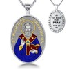 OigvcoTe St Nicholas Necklace Catholic Medal Pendant Enamel for Adults