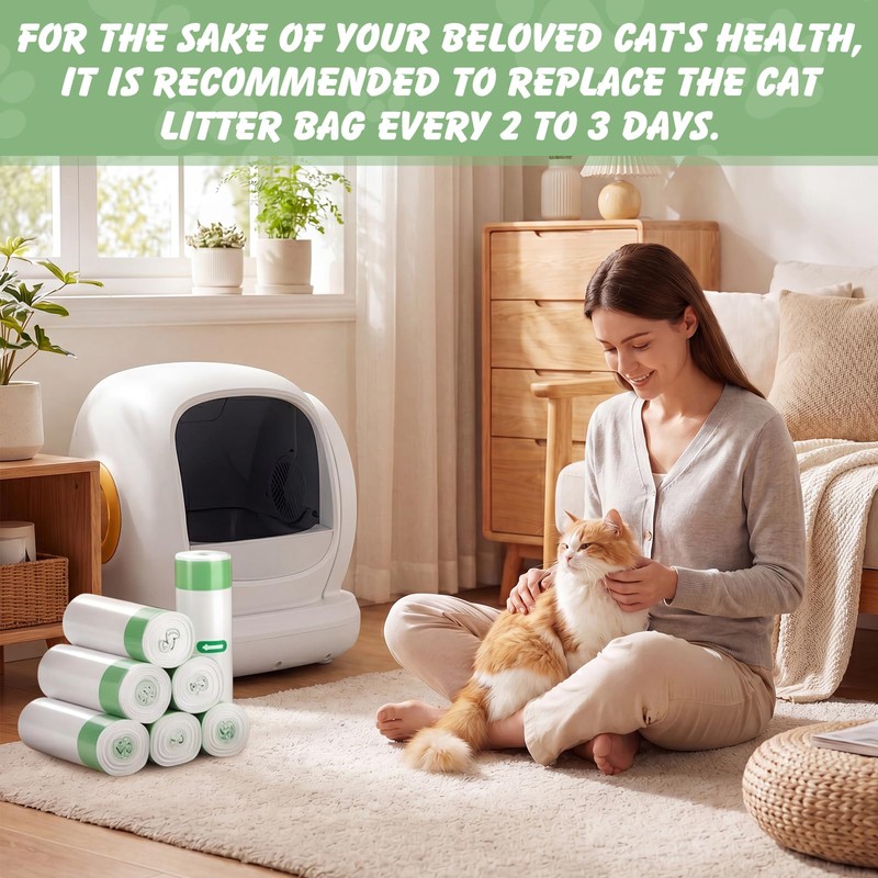 140 Cat Litter Box Liners For Meowant Mw-Sc01/Sc02/Sc09, Drawstring