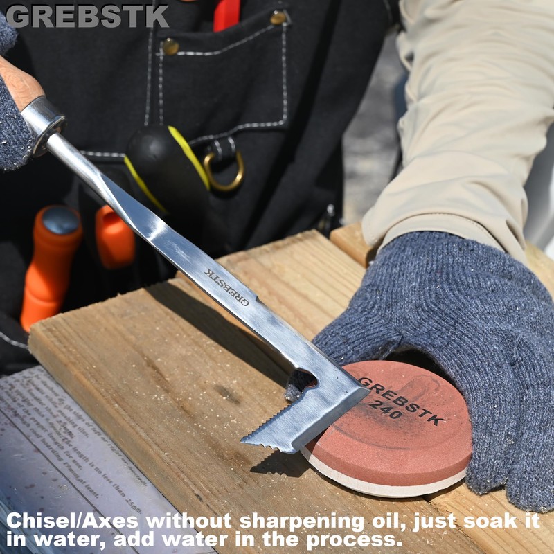 GREBSTK Dual Axe Sharpener Stone for Sharpening Hatchet Tool Knives