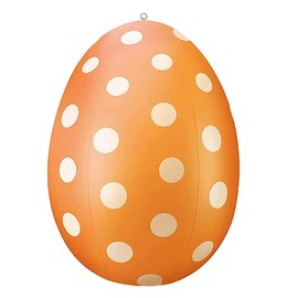 2024 Inflatable Easter Eggs Outdoor Decoration Hanging Colorful Egg Ornaments for Holiday Yard Garden Lawn Porch Party (16inch-1PCS, Orange)