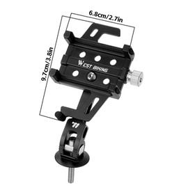 SOUUXIU Bike Phone Mount Universal Bicycle/E-Bike/Motorcycle Phone Holder Adjustable Angle Anti-Shock Smartphone Holder Aluminum Phone Clip