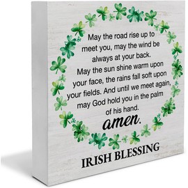 Irish Blessing Decor Rustic St. Patricks Day Decor Irish Blessings Wood Sign St Patricks Day Decorations, 5 X 5 Inches