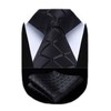 HISDERN Men's Checked Tie and Pocket Square Set - black