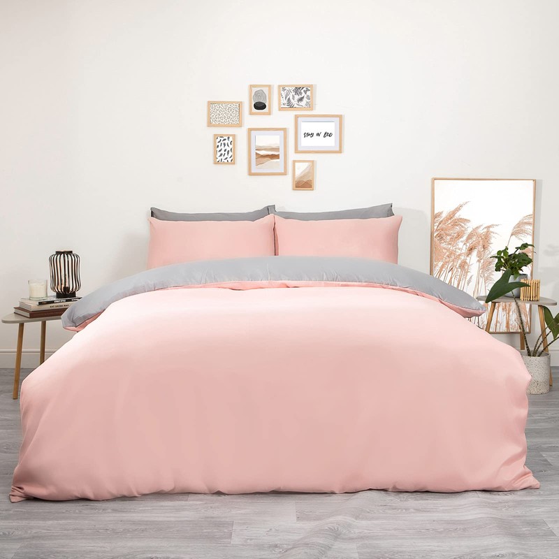 Brentfords Plain Dye Duvet Cover Quilt Bedding Set With Pillowcase,