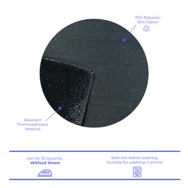 2 Thermoaufbügelbare Knie- und Ellbogenflicken – Bügelflicken 16 x 10 cm – Zum Reparieren & Verstärken von Hosen, Jacken, Pullovern & Hemden – Farbe: Schwarz