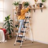 JungleA Step Ladder 5 Step Folding with Tool Tray, Wide