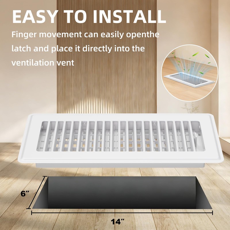 Floor Register 6x14-4 Pack Vent Covers for Home Floor Heavy