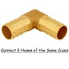 Uenede 2PCS Solid Brass 3/4"OD Barb Elbow Fittings 2-Way 90