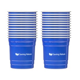 Restaurantware-Saving Nature 10 Ounce Drinking Cups, 100 Color-Changing Metal Cups - Reacts To Cold Liquids, Reusable, Blue Aluminum Disposable Party Tumblers, Stylish, For Home, Party, And More