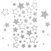 KESOTE 5 Sheets Glitter Silver Star Stickers, Self-Adhesive Assorted Star