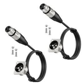 YQMRCZRF XLR Pass Through Cable， Stage Box 3 Pin D-Type XLR Male to Female for Patch Panel, Floor Box - No Solder for Pro Audio Installations，Locking Design for Connection-2.5FT