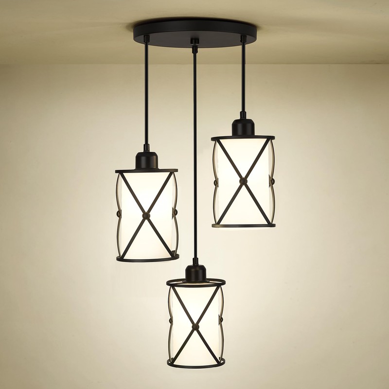 Osimir 3-Light Dining Room Chandelier Light Fixtures, Black Pendant Lighting