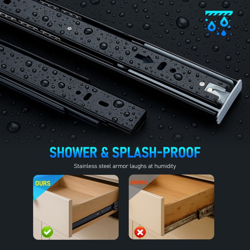 Soft Close Drawer Slides 20 Inch, Full Extension Ball Bearing