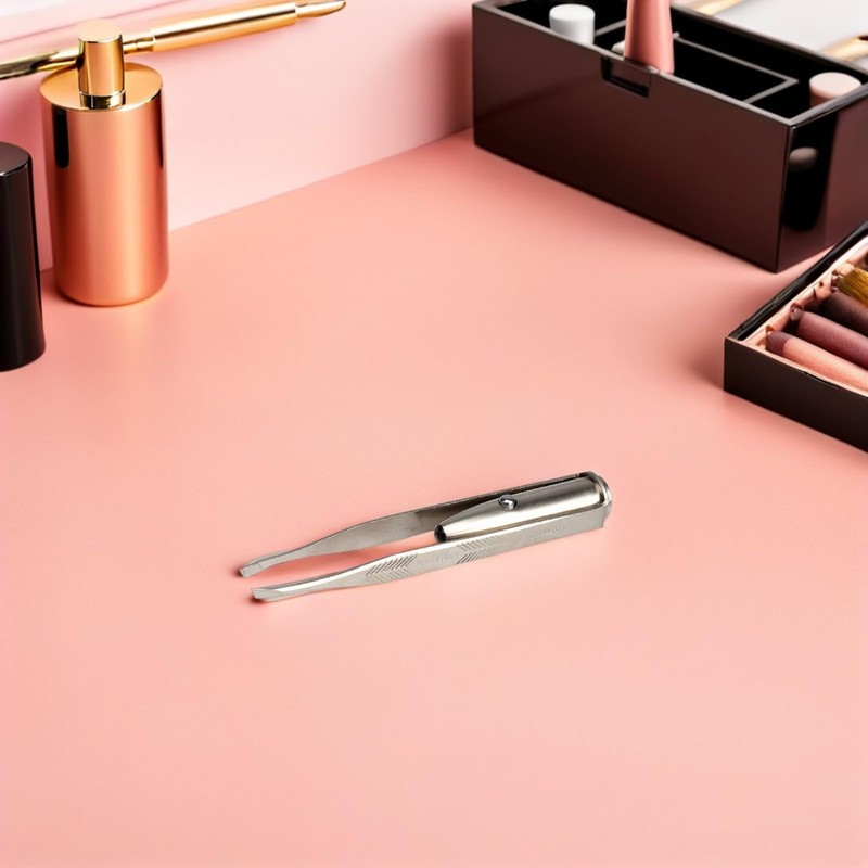 VINTORKY Eyebrow Tweezers with Light, Portable Hair Removal Tool for