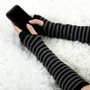 sourcing map Lady Fingerless Stripes Prints Fabric Arm Long Gloves