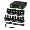 TecoTek 19 PCS 1/2" Drive Shallow Universal Impact Socket Set,