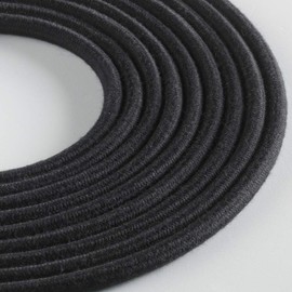 Klartext – Light Round Textile Cable for Lighting, 3 x 0.75 mm, Black Cotton, 3 m. Maximum Anti-Shock Safety!